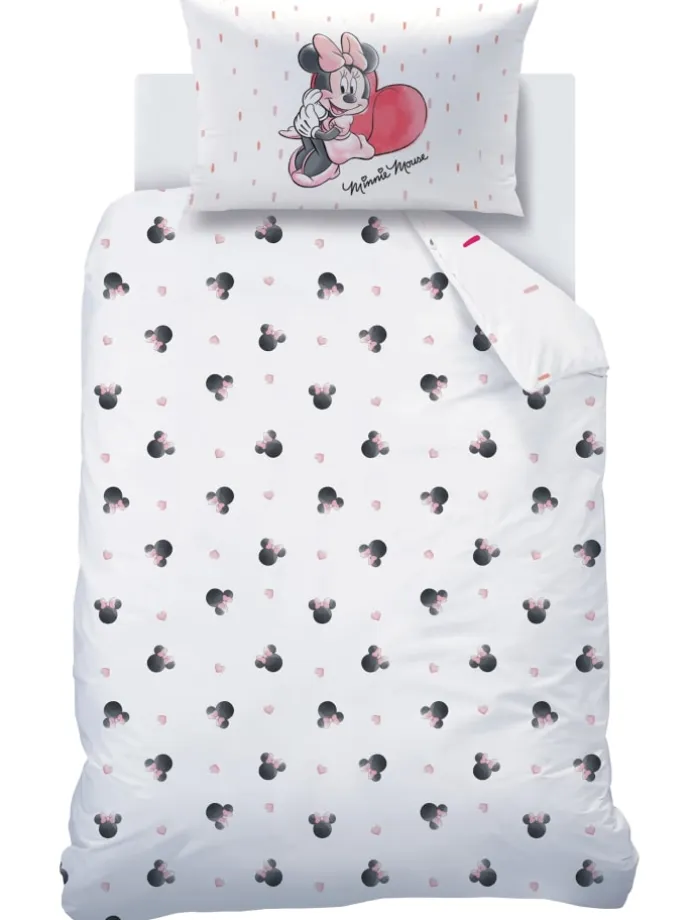Baby Bettwäsche-Set Biber/Flanell "Disney's Minnie Mouse" in Weiß