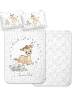 Baby Bettwäsche-Set Biber/Flanell "Disney's Bambi" in Weiß