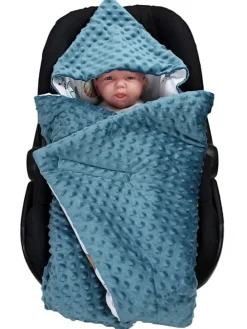 Baby Einschlagdecke für Autositz 2er SET in dunkelblau