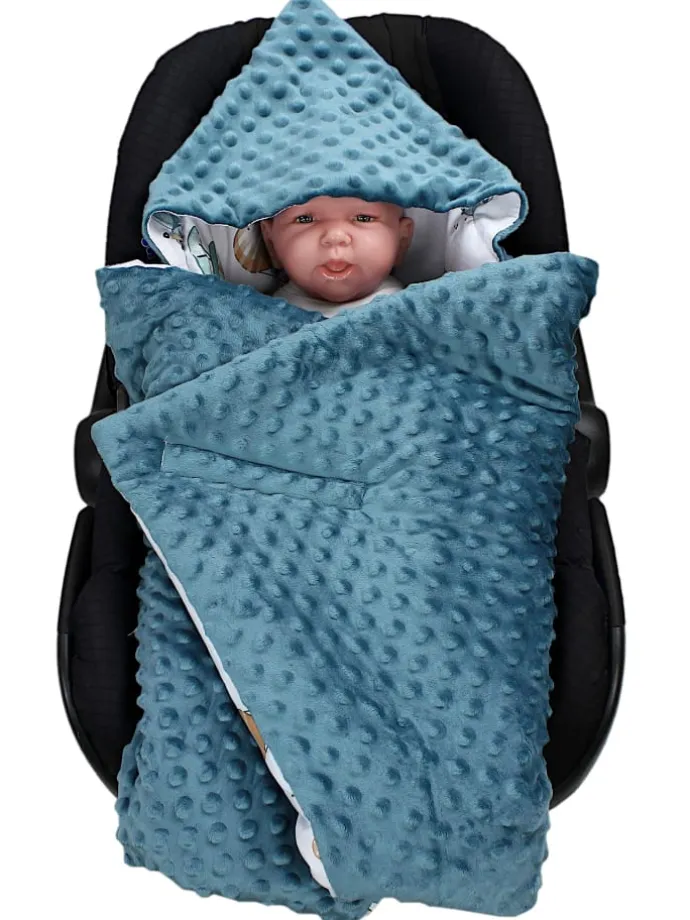 Baby Einschlagdecke für Autositz 2er SET in dunkelblau