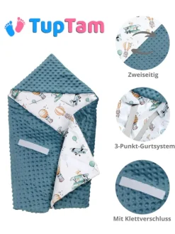 Baby Einschlagdecke für Autositz 2er SET in dunkelblau