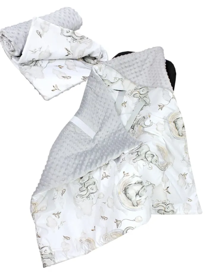 Baby Einschlagdecke für Autositz 2er SET in grau/weiß