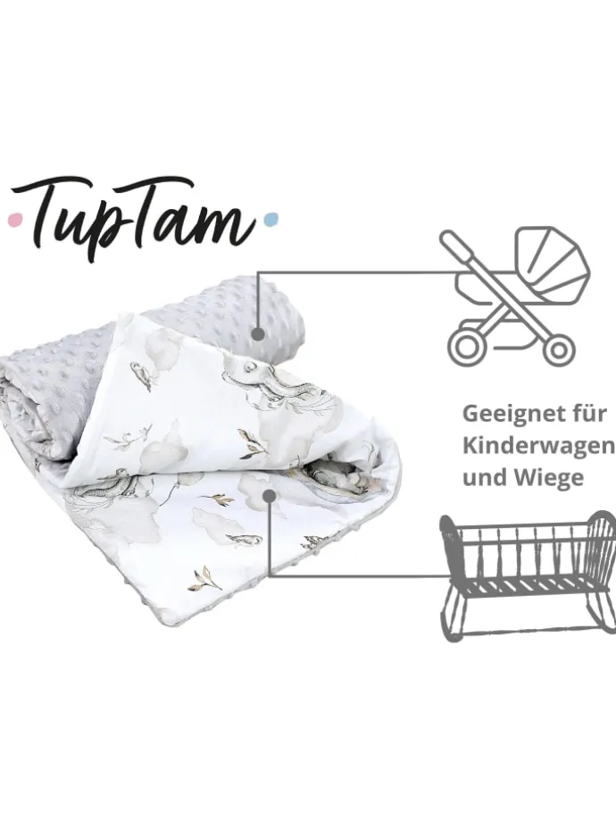 Baby Einschlagdecke für Autositz 2er SET in grau/weiß