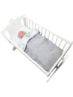 Baby Einschlagdecke für Autositz 2er SET in grau/weiß