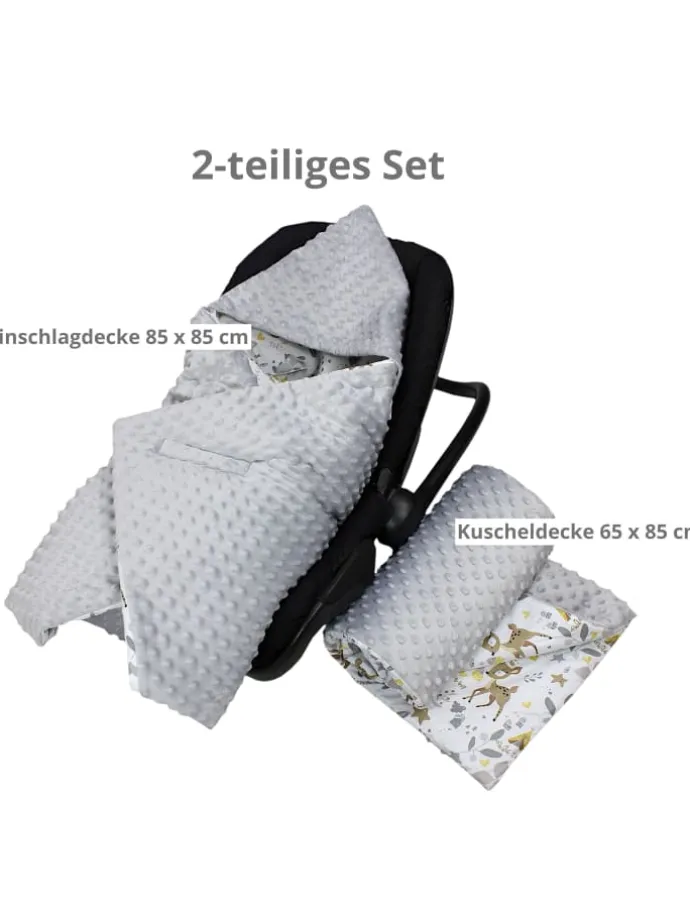Baby Einschlagdecke für Autositz 2er SET in dunkelgrün