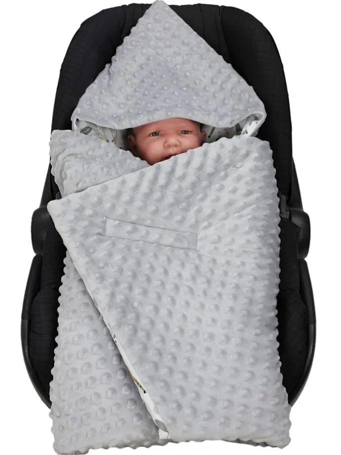 Baby Einschlagdecke für Autositz 2er SET in dunkelgrün