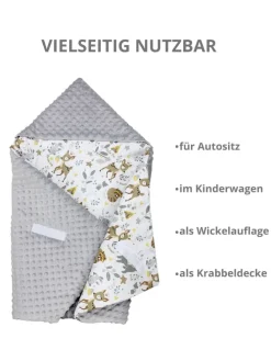 Baby Einschlagdecke für Autositz 2er SET in dunkelgrün