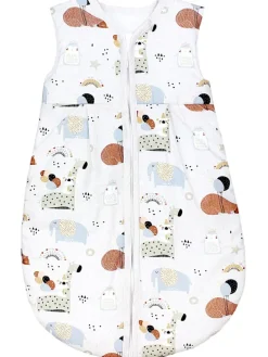 Baby Ganzjahres Schlafsack Ärmellos Wattiert in grau Modell 3