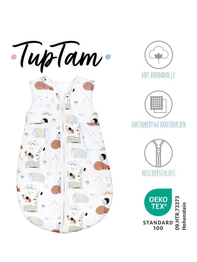 Baby Ganzjahres Schlafsack Ärmellos Wattiert in grau Modell 3