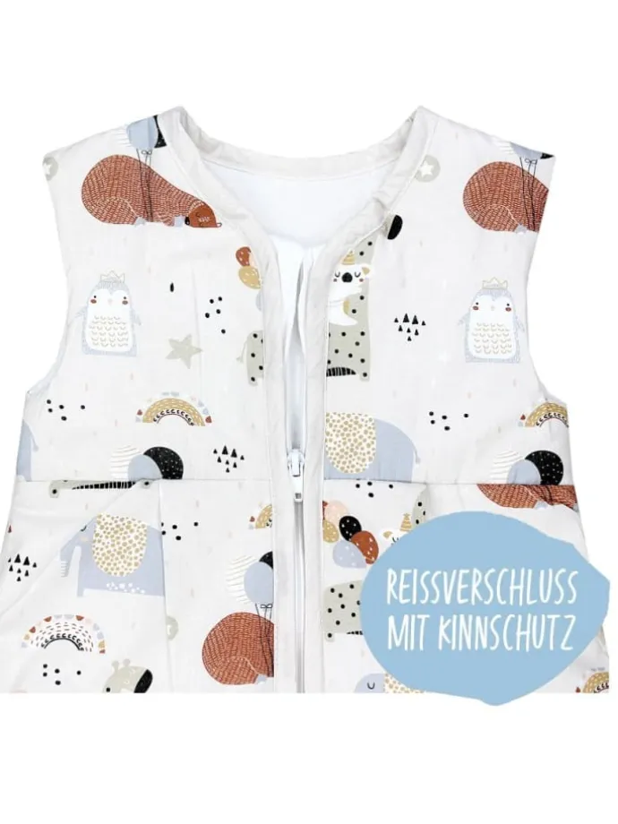 Baby Ganzjahres Schlafsack Ärmellos Wattiert in grau Modell 3