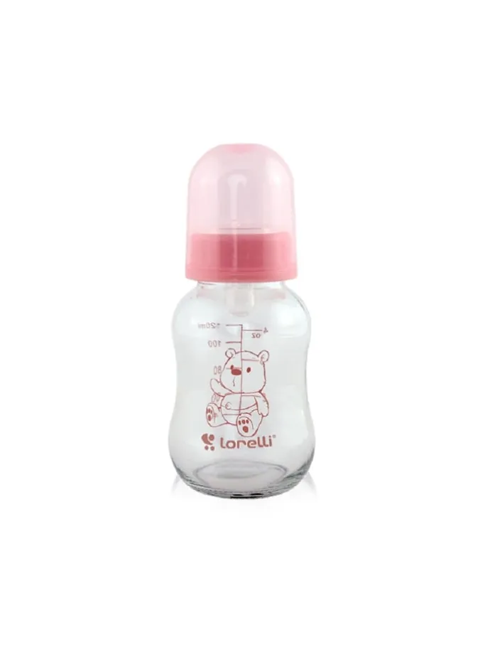 Baby Glasflasche 120 ml in rosa