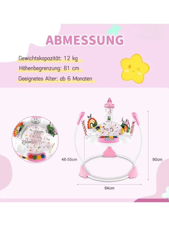 Baby Jumperoo Lauflernhilfe ab 6 Monaten in Rosa
