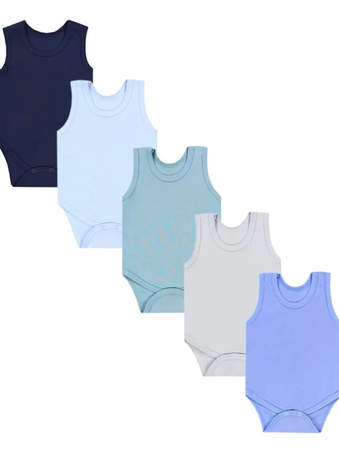 Baby Jungen Achselbody 5er Pack in hellblau
