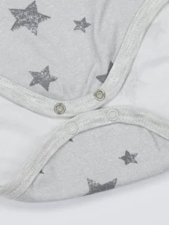 Baby Jungen Achselbody 5er Pack in grau/weiß