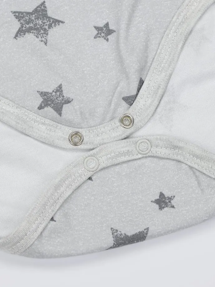 Baby Jungen Achselbody 5er Pack in grau/weiß