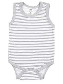 Baby Jungen Achselbody 5er Pack in grau/weiß