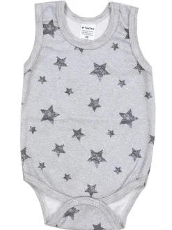 Baby Jungen Achselbody 5er Pack in grau/weiß
