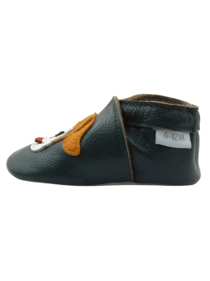 Baby Krabbelschuhe aus Leder, weiche Lauflernschuhe mit rutschfester Sohle