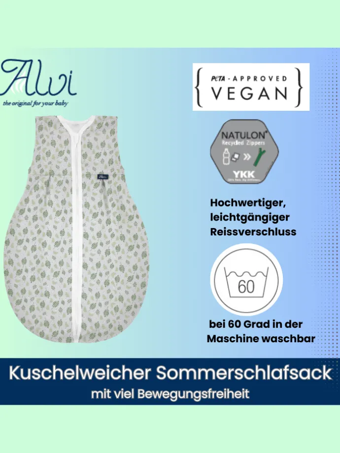 Baby Kugelschlafsack Molton in Drifting Leaves