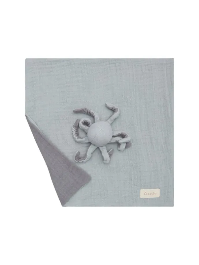 Baby Kuscheltuch aus Musselin 'octopus' in blue