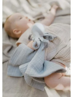 Baby Kuscheltuch aus Musselin 'octopus' in blue