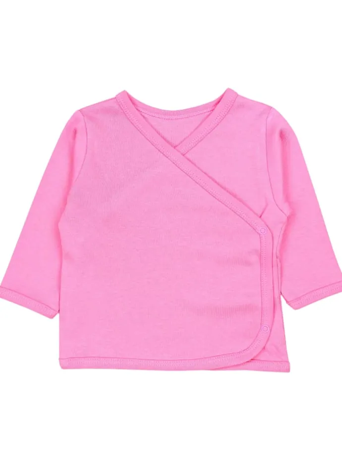Baby Langarm Wickelshirt 5er Set in rosa Modell 2