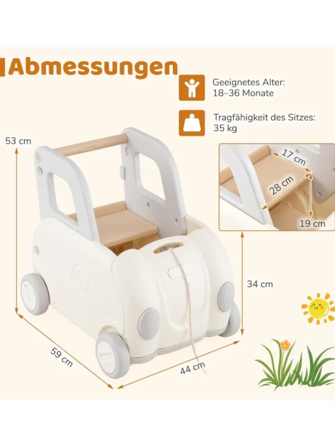 Baby Lauflernwagen in Weiß