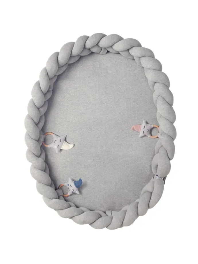 Baby Nest geflochten Grau