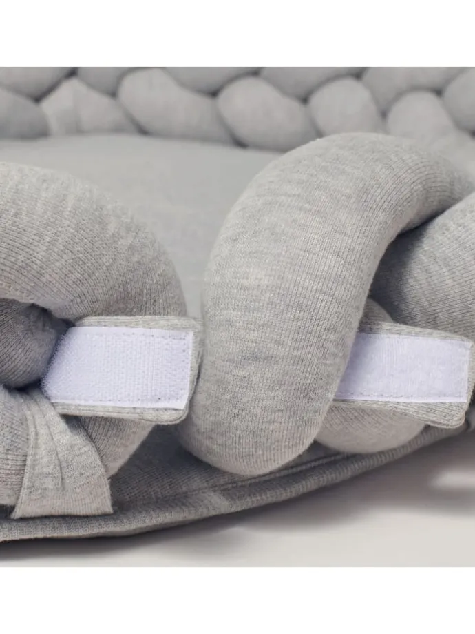 Baby Nest geflochten Grau