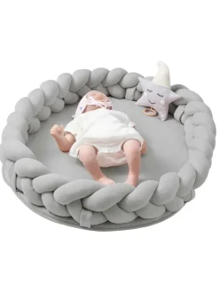 Baby Nest geflochten Grau