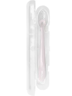 Baby Silikonlöffel mit Etui in rosa