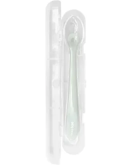 Baby Silikonlöffel mit Etui in grün
