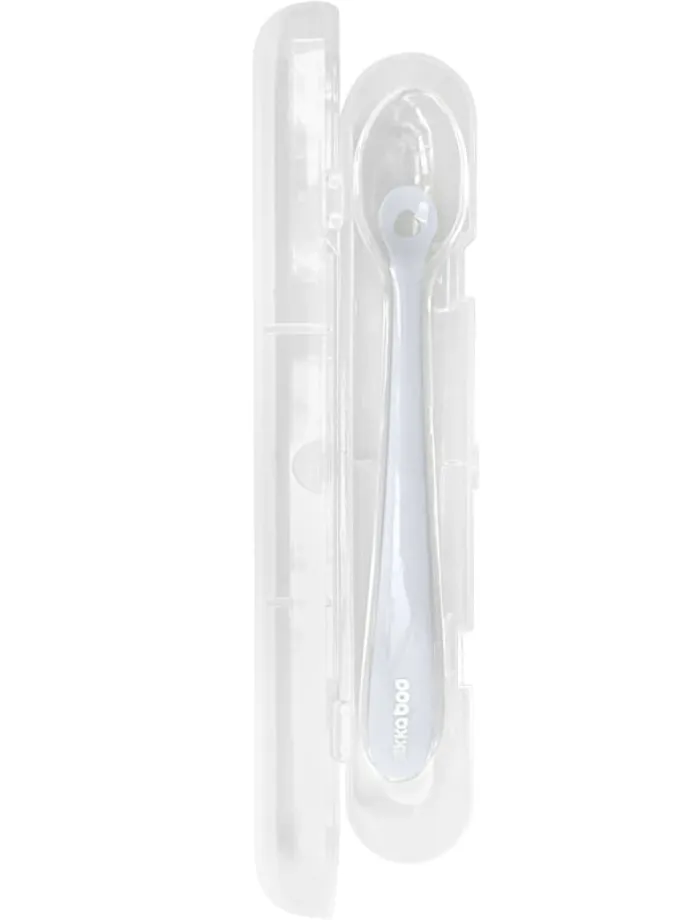 Baby Silikonlöffel mit Etui in blau