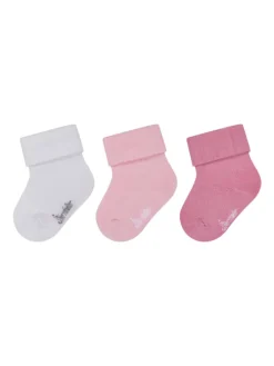 Baby Socken 3er-Pack uni in rosa