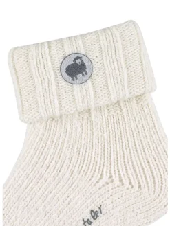 Baby Socken Wolle in ecru farbend