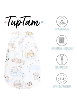 Baby Sommer Schlafsack Ärmellos Unwattiert in weiß/beige