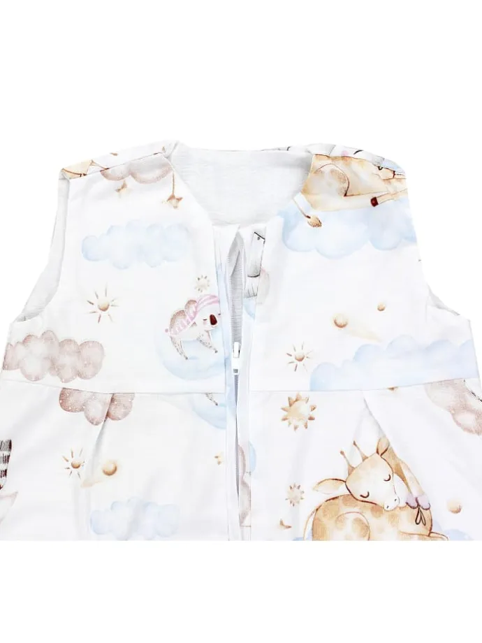 Baby Sommer Schlafsack Ärmellos Unwattiert in weiß/beige