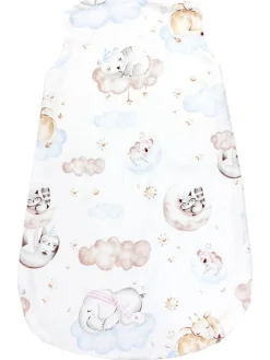 Baby Sommer Schlafsack Ärmellos Unwattiert in weiß/beige