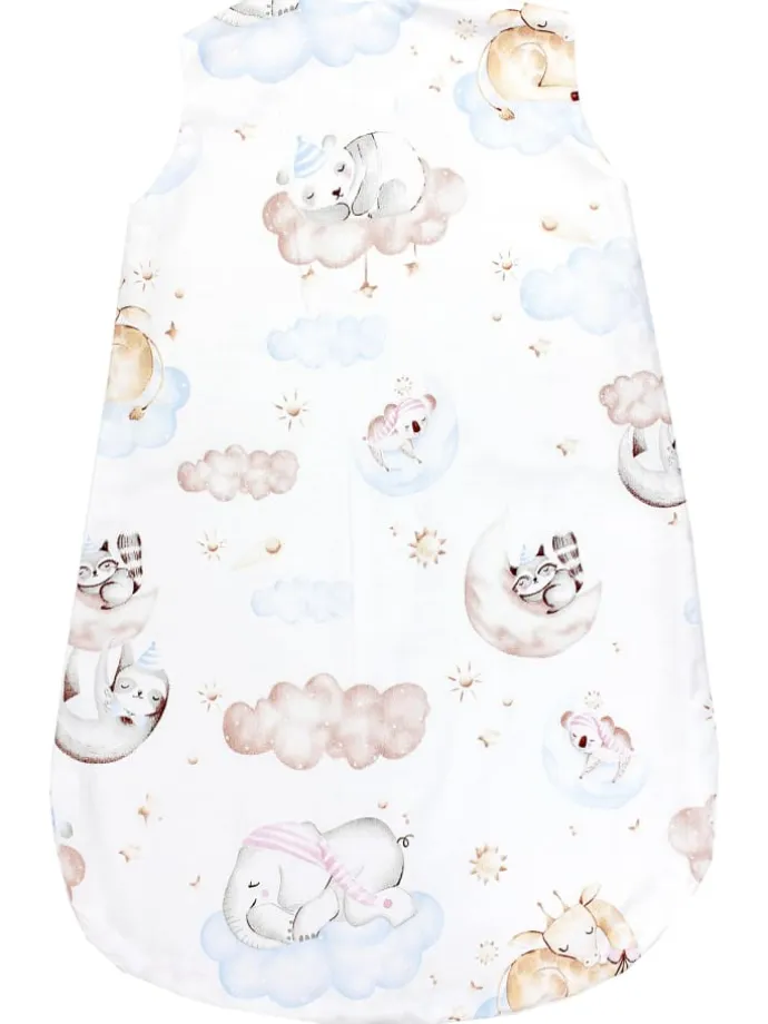 Baby Sommer Schlafsack Ärmellos Unwattiert in weiß/beige