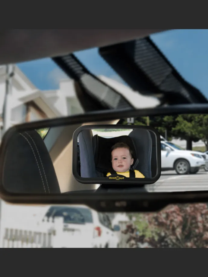 Baby Spiegel 360° Rotationsfunktion mit "Baby on Bord" Aufkleber in Schwarz
