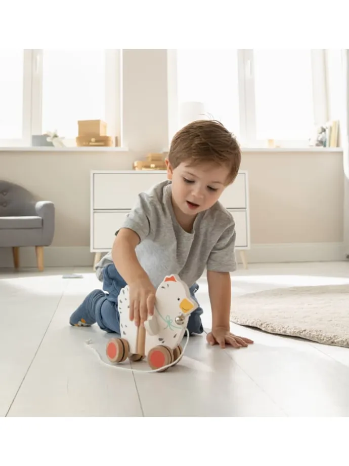 Baby Spielzeug NachziehtierZiehtier Huhn "Marry" aus Holz ab 1 Jahr