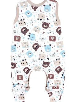 Baby Strampler mit Aufdruck Spruch 5er Pack in beige Modell 1