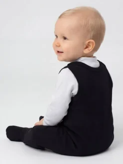 Baby Strampler Set mit Spruch in schwarz/weiß