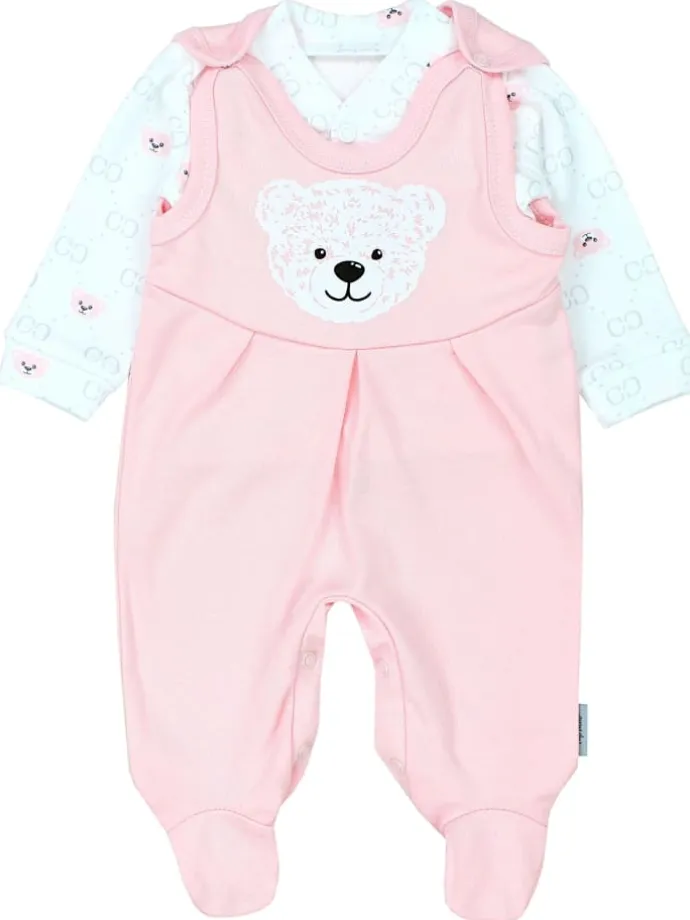 Baby Strampler Set mit Spruch in rosa/weiß