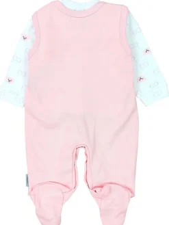 Baby Strampler Set mit Spruch in rosa/weiß
