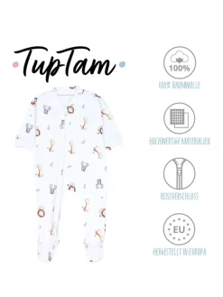 Baby Unisex Schlafstrampler mit Fuß 3er Pack in grün/weiß