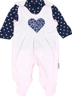Baby Unisex Strampler-Set mit Aufdruck Spruch 2-tlg in rosa/blau