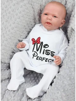 Baby Unisex Strampler-Set mit Aufdruck Spruch 2-tlg in weiß/bordeaux