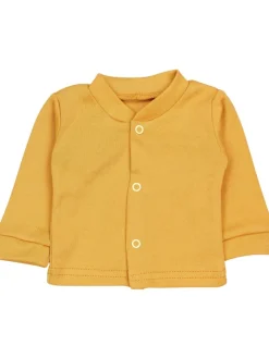 Baby Unisex Strampler-Set mit Aufdruck Spruch 2-tlg in gelb/weiß
