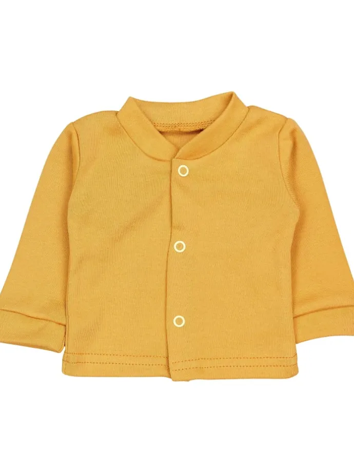 Baby Unisex Strampler-Set mit Aufdruck Spruch 2-tlg in gelb/weiß
